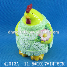 Creative cock ceramic money bank with easter design